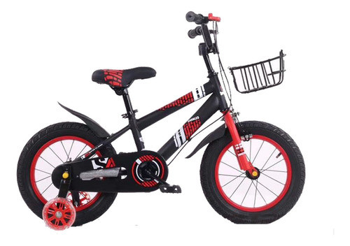 Bicicleta Para Niño Bici Negro/rojo- Rodado 12.